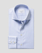 Charles Tyrwhitt Non-Iron Twill Grid Check Shirt - Sky Blue