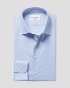 Charles Tyrwhitt Non-Iron Twill Prince of Wales Check Shirt - Sky Blue