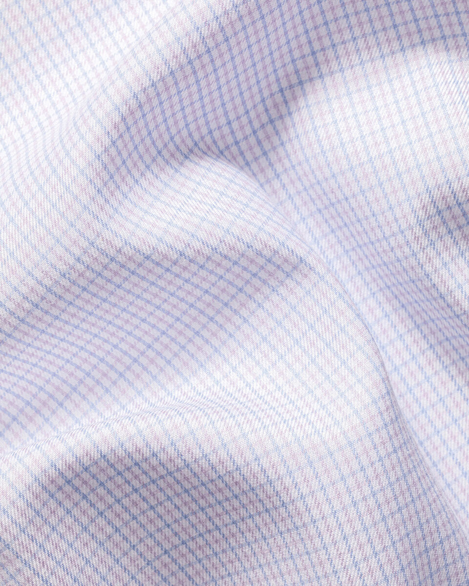 Charles Tyrwhitt Non-Iron Twill Check Shirt - Cornflower Blue and Lilac