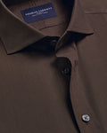 Charles Tyrwhitt Non-Iron Stretch Poplin Shirt - Chocolate