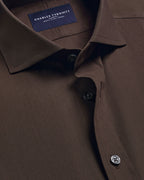 Charles Tyrwhitt Non-Iron Stretch Poplin Shirt - Chocolate