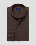 Charles Tyrwhitt Non-Iron Stretch Poplin Shirt - Chocolate