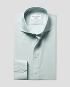 Charles Tyrwhitt Cutaway Collar Non-Iron Stretch Poplin Bengal Stripe Shirt – Mid Green