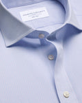Charles Tyrwhitt Cutaway Collar Non-Iron Stretch Poplin Check Shirt - Lilac & Sky Blue