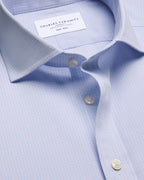 Charles Tyrwhitt Cutaway Collar Non-Iron Stretch Poplin Check Shirt - Lilac & Sky Blue