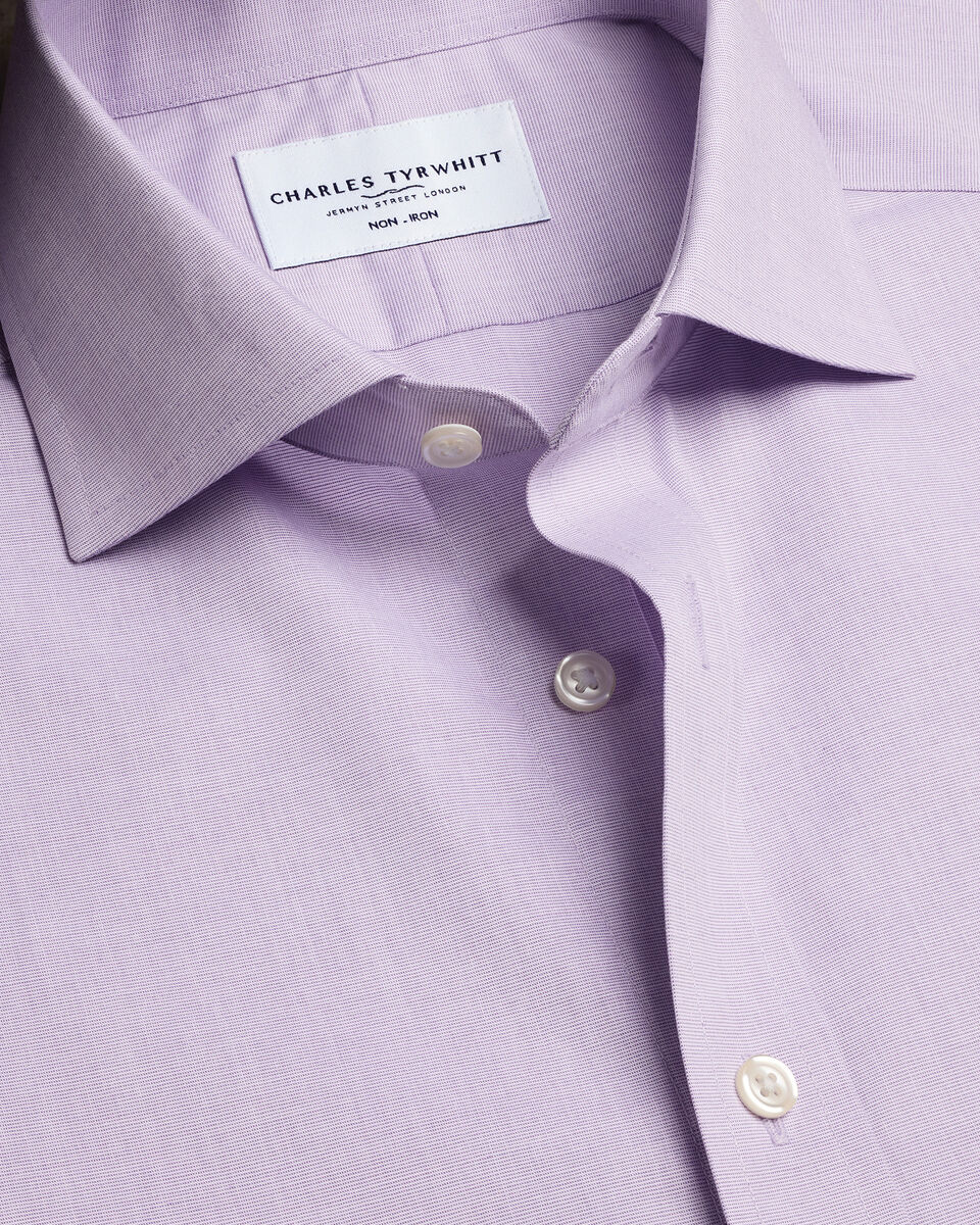 Charles Tyrwhitt Non-Iron Stretch Poplin Shirt - Lilac Purple
