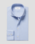 Charles Tyrwhitt Non-Iron Poplin Grid Check Shirt - Mid Blue