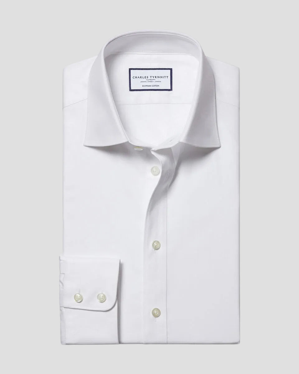 Charles Tyrwhitt Luxury Twill Shirt - White