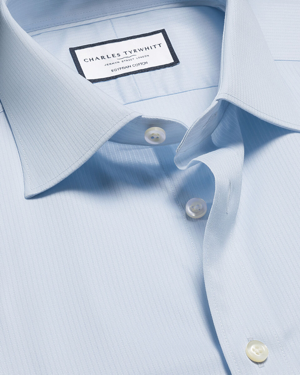 Charles Tyrwhitt Luxury Stripe Shirt - Ice Blue