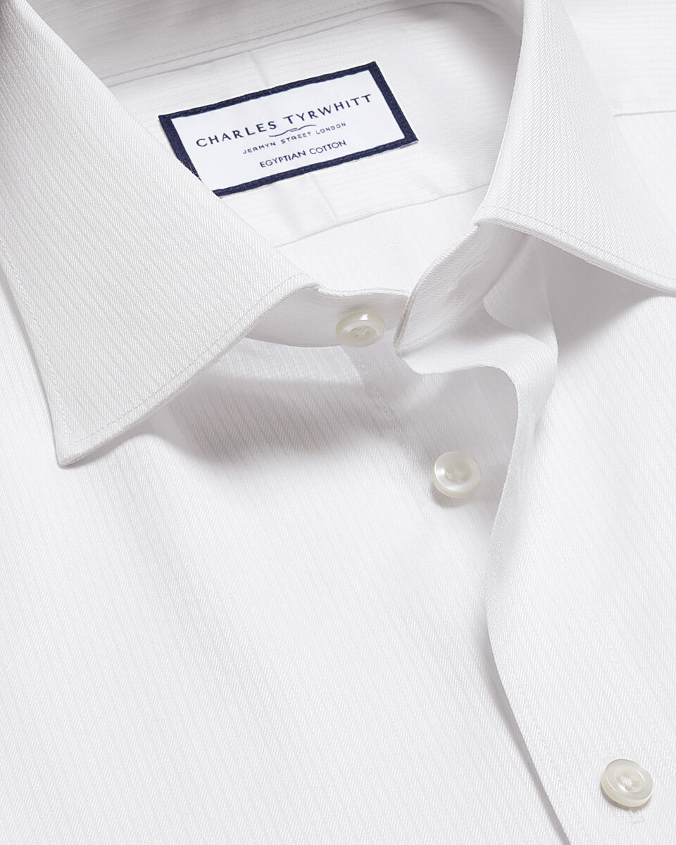 Charles Tyrwhitt Luxury Stripe Shirt - White