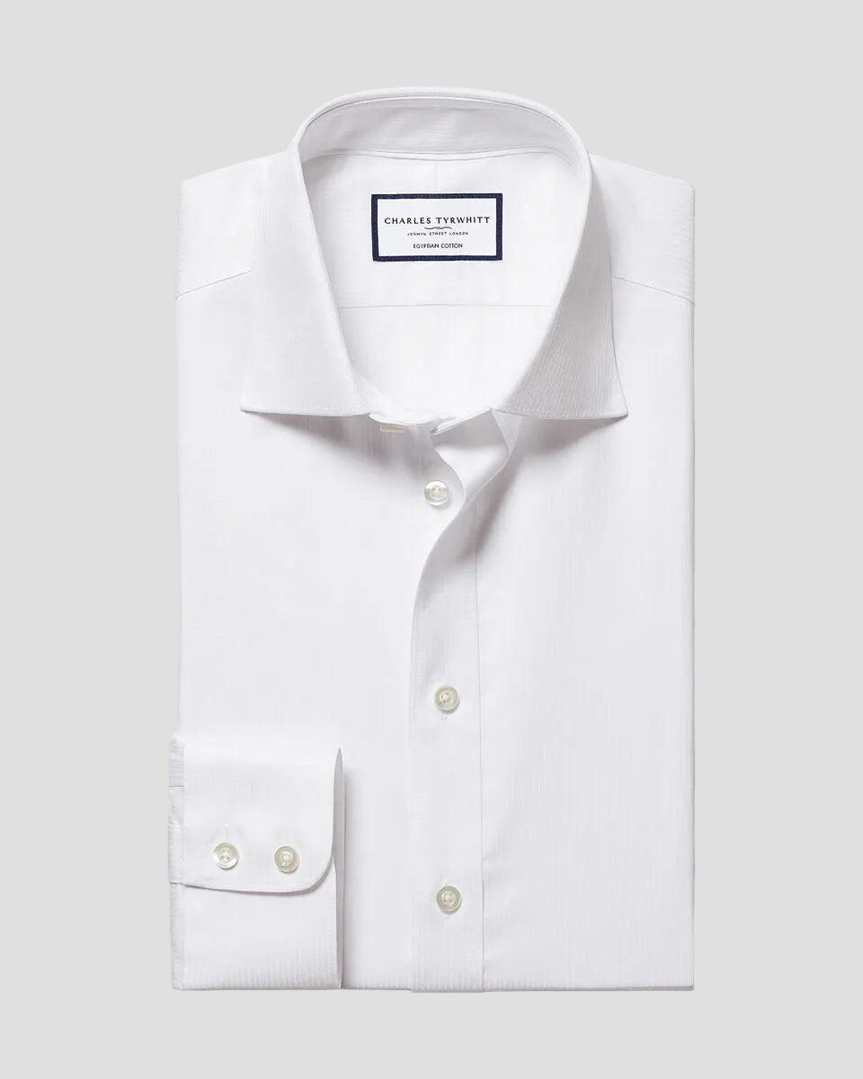 Charles Tyrwhitt Luxury Stripe Shirt - White