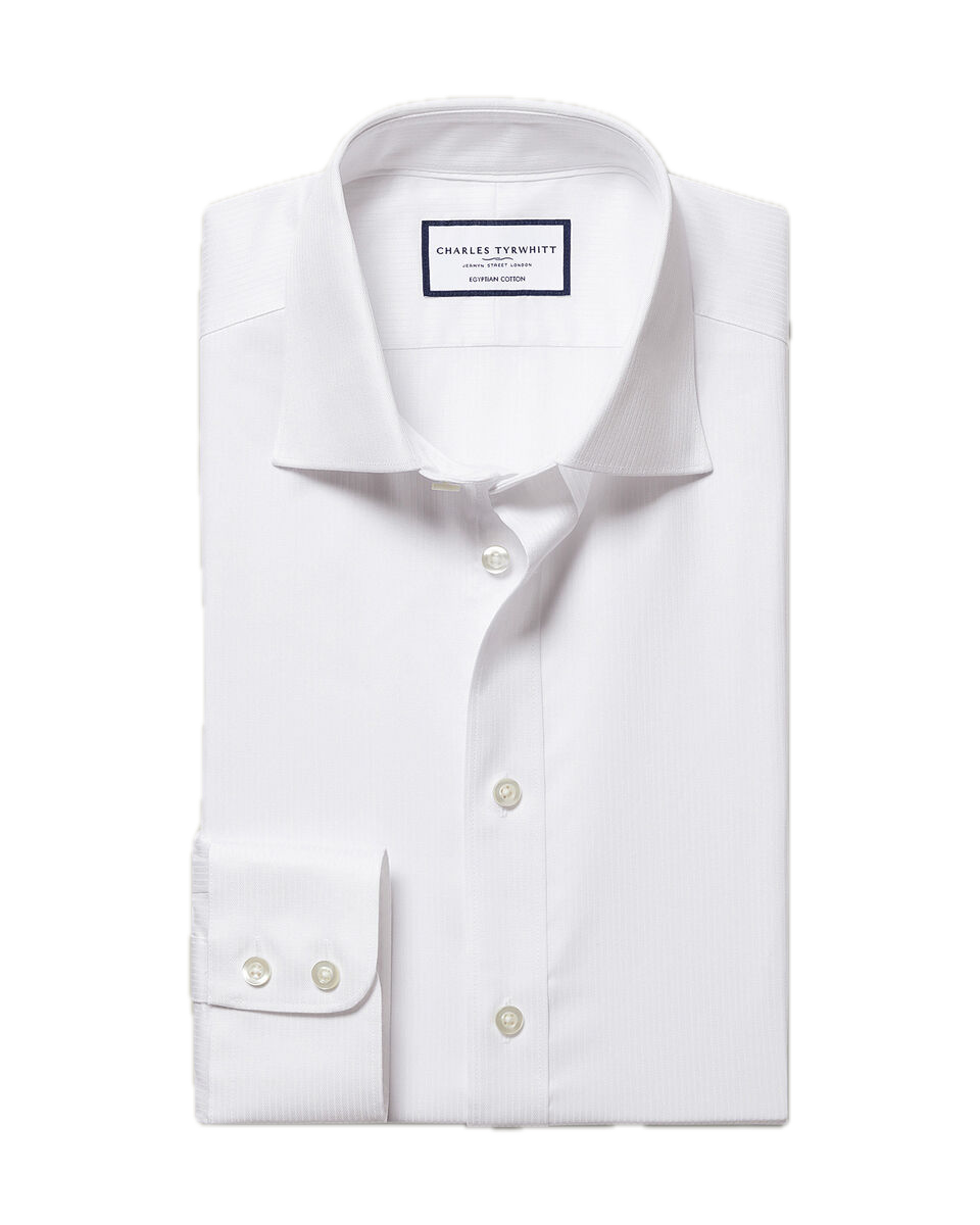 Charles Tyrwhitt Luxury Stripe Shirt - White