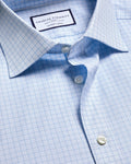 Charles Tyrwhitt Luxury Check Shirt - Light Blue