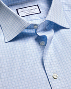 Charles Tyrwhitt Luxury Check Shirt - Light Blue