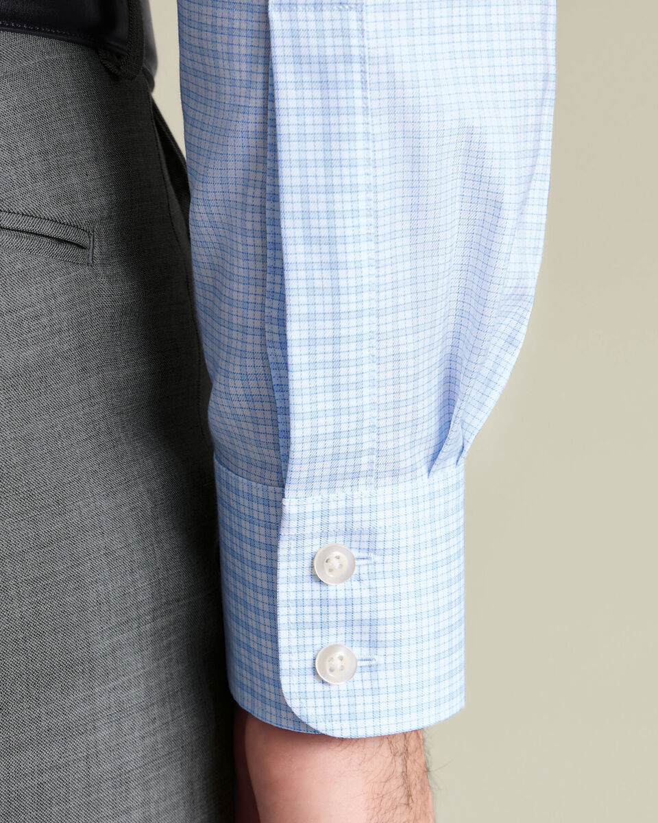 Charles Tyrwhitt Luxury Check Shirt - Light Blue