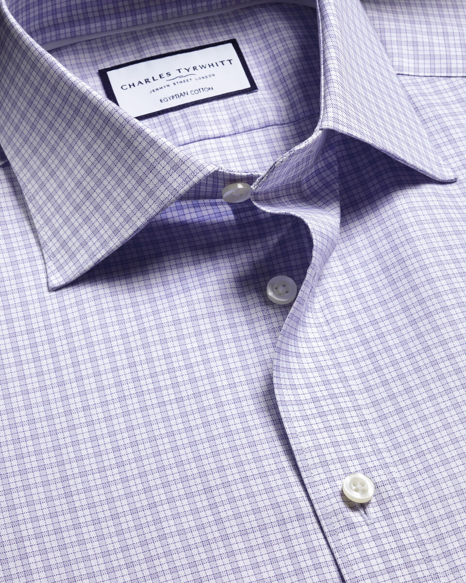 Charles Tyrwhitt Luxury Check Shirt - Lilac