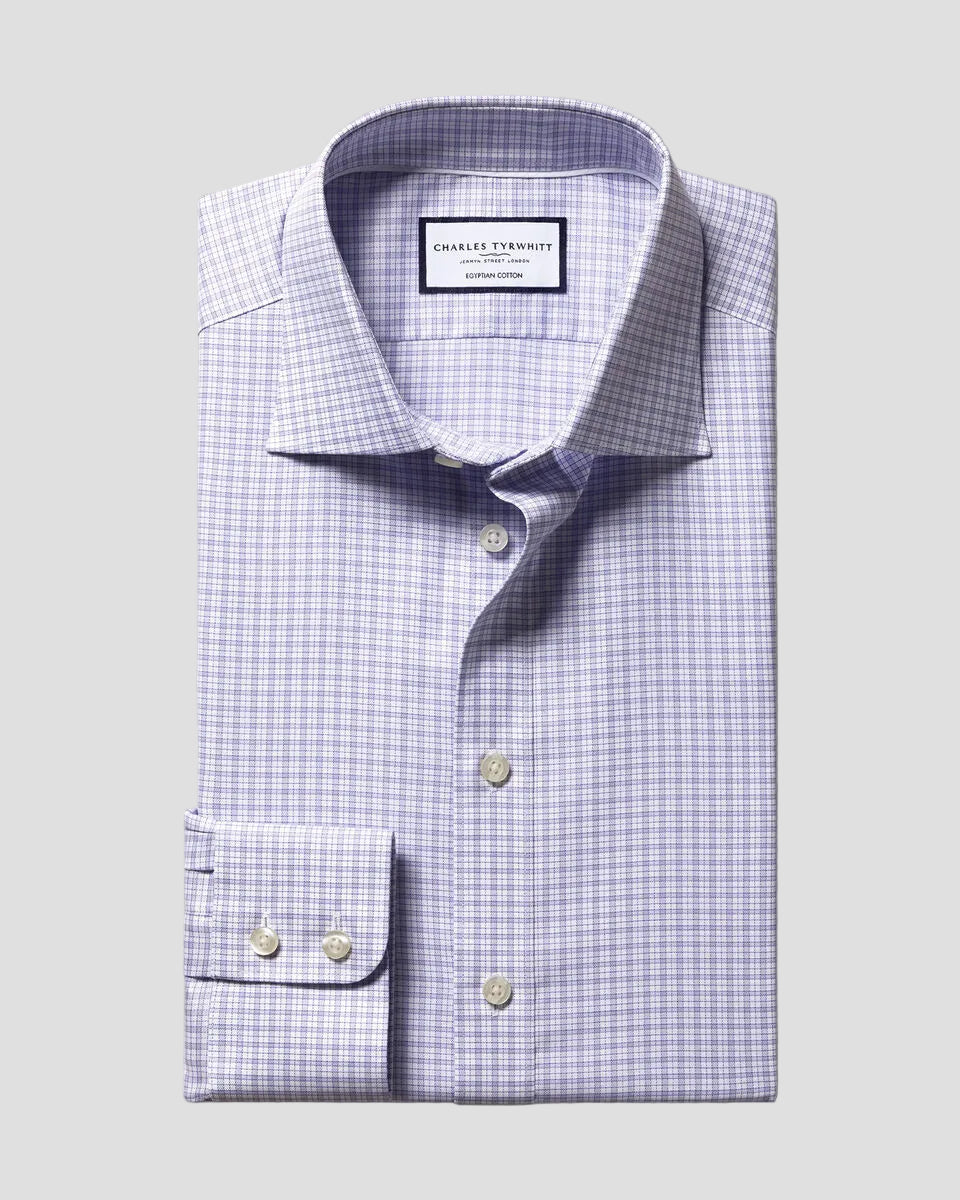 Charles Tyrwhitt Luxury Check Shirt - Lilac