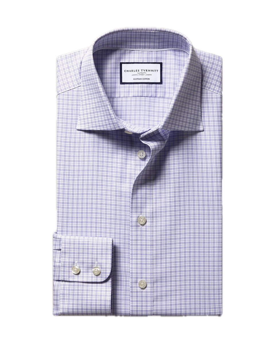 Charles Tyrwhitt Luxury Check Shirt - Lilac