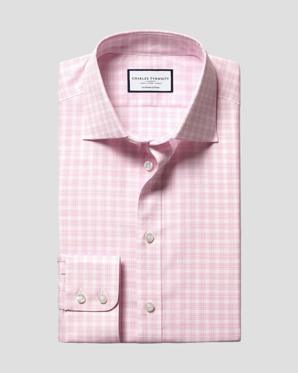 Charles Tyrwhitt Luxury Check Shirt - Pink