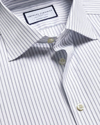 Charles Tyrwhitt Luxury Stripe Shirt - Mid Blue
