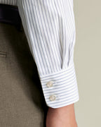Charles Tyrwhitt Luxury Stripe Shirt - Mid Blue