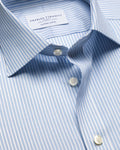 Charles Tyrwhitt Luxury Stripe Shirt - Cornflower Blue