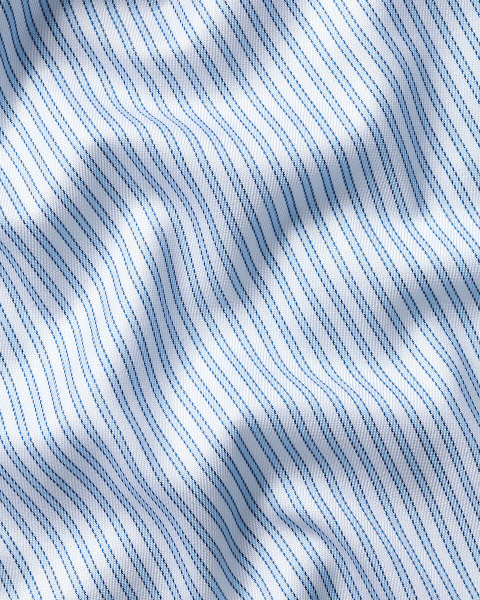 Charles Tyrwhitt Luxury Stripe Shirt - Cornflower Blue