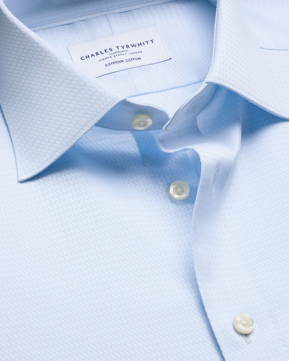 Charles Tyrwhitt Luxury Texture Shirt - Light Blue