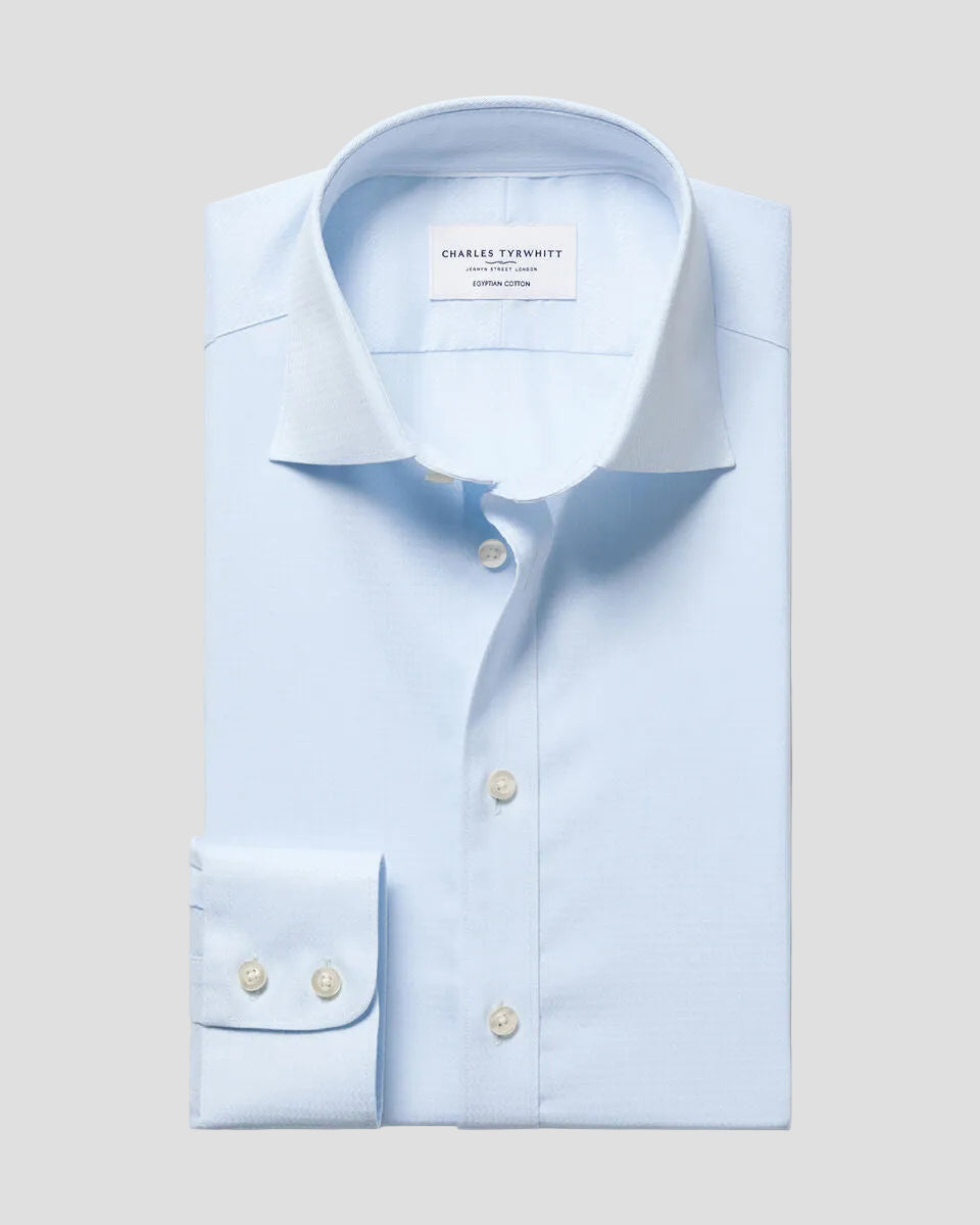 Charles Tyrwhitt Luxury Texture Shirt - Light Blue