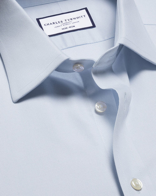 Charles Tyrwhitt Non-Iron Royal Oxford Shirt - Ice Blue
