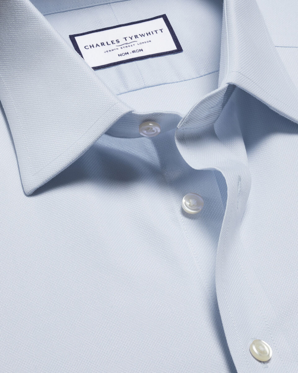 Charles Tyrwhitt Non-Iron Royal Oxford Shirt - Ice Blue