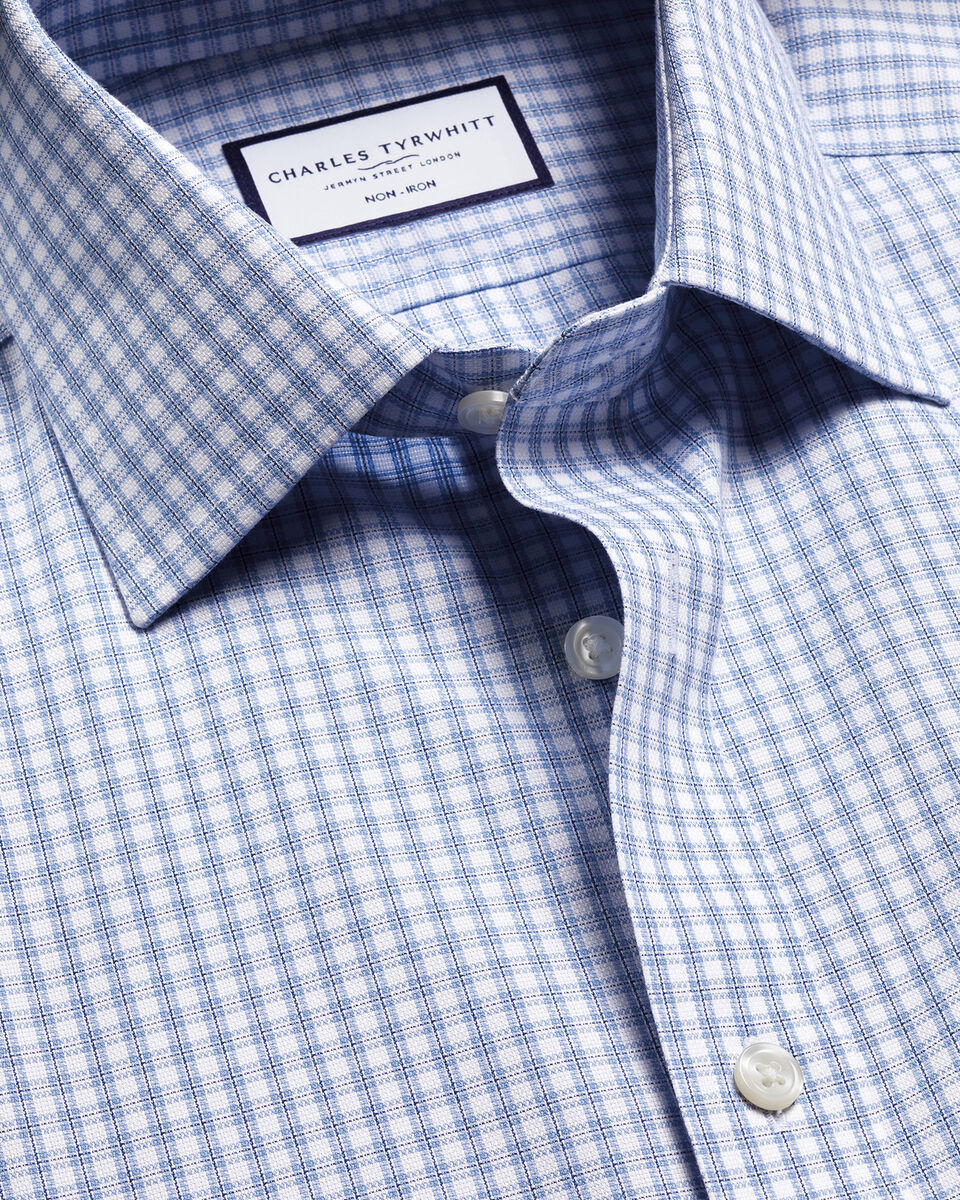 Charles Tyrwhitt Non-Iron Royal Oxford Check Shirt - Blue