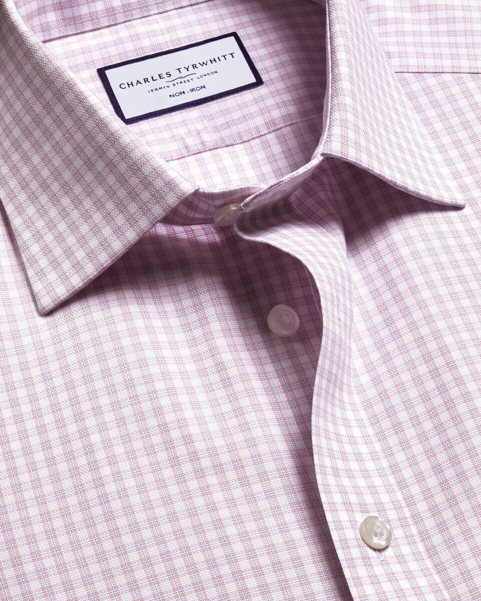 Charles Tyrwhitt Non-Iron Royal Oxford Check Shirt - Pink