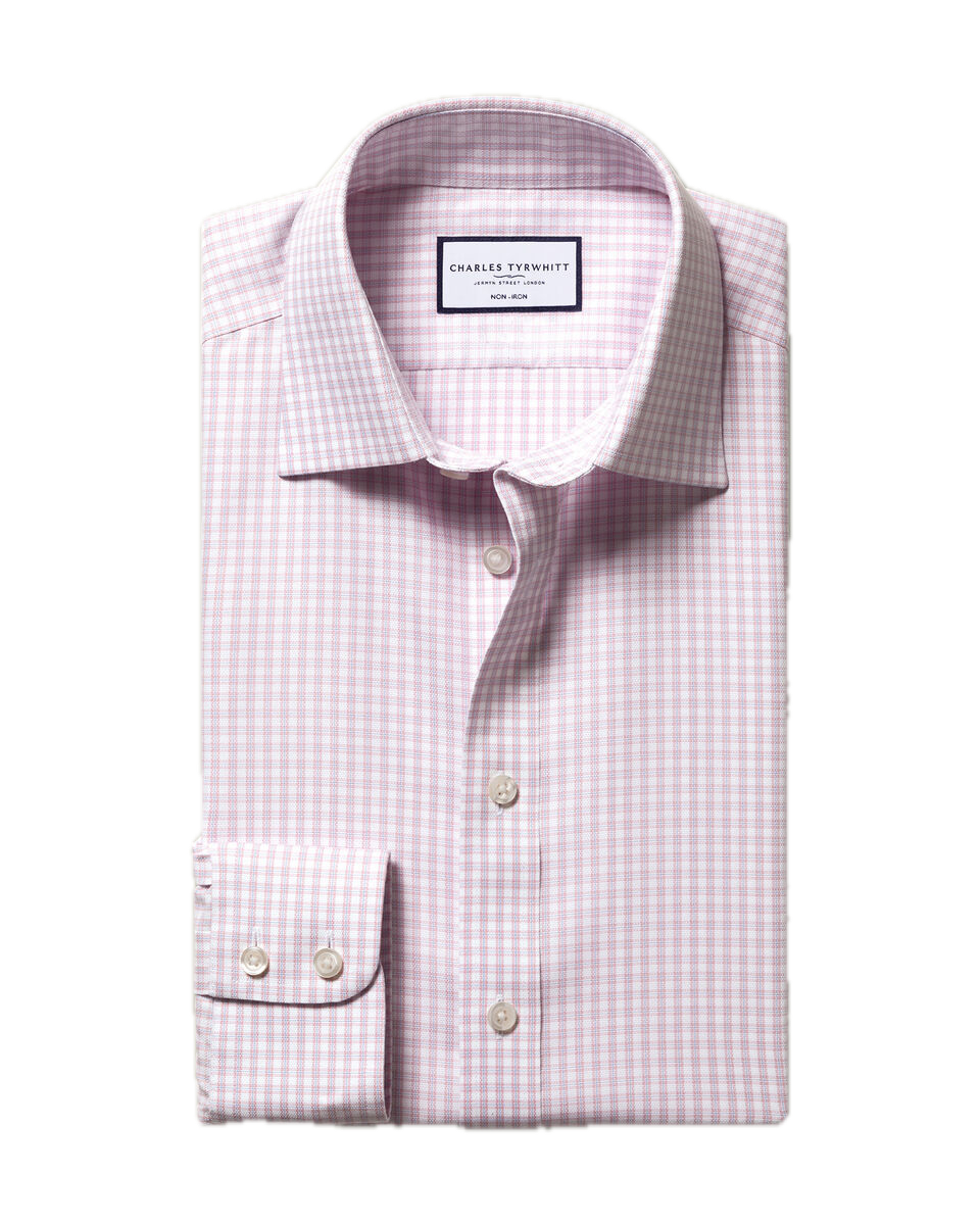 Charles Tyrwhitt Non-Iron Royal Oxford Check Shirt - Pink