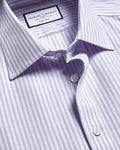 Charles Tyrwhitt Non-Iron Royal Oxford Stripe Shirt - Lilac