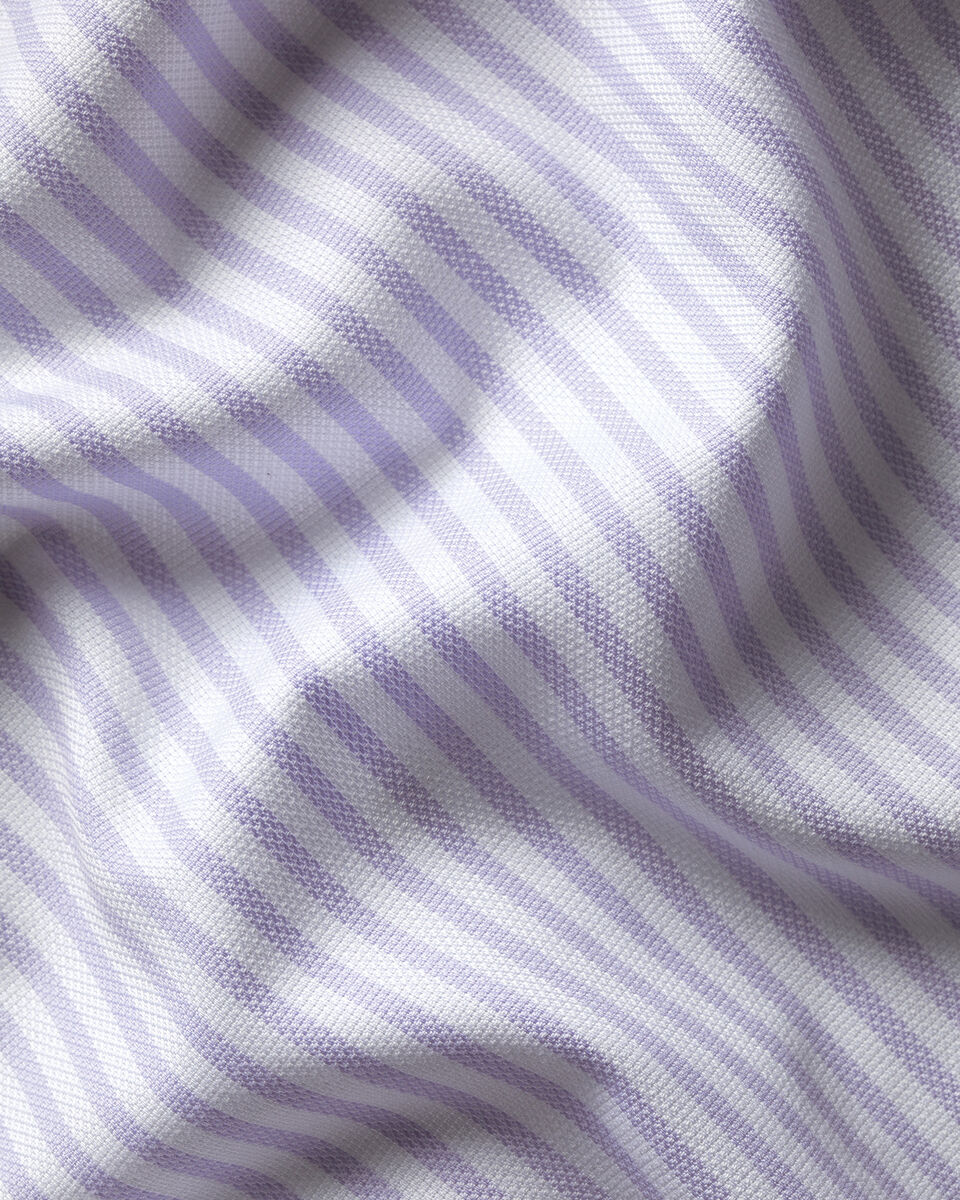 Charles Tyrwhitt Non-Iron Royal Oxford Stripe Shirt - Lilac