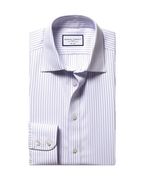 Charles Tyrwhitt Non-Iron Royal Oxford Stripe Shirt - Lilac