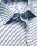 Charles Tyrwhitt Non-Iron Royal Oxford Stripe Shirt – Indigo Blue