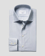 Charles Tyrwhitt Non-Iron Royal Oxford Stripe Shirt - Indigo Blue