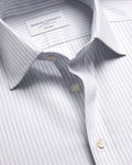 Charles Tyrwhitt Non-Iron Royal Oxford Stripe Shirt - Silver Grey