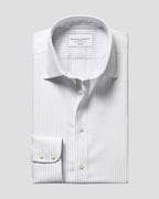 Charles Tyrwhitt Non-Iron Royal Oxford Stripe Shirt - Silver Grey