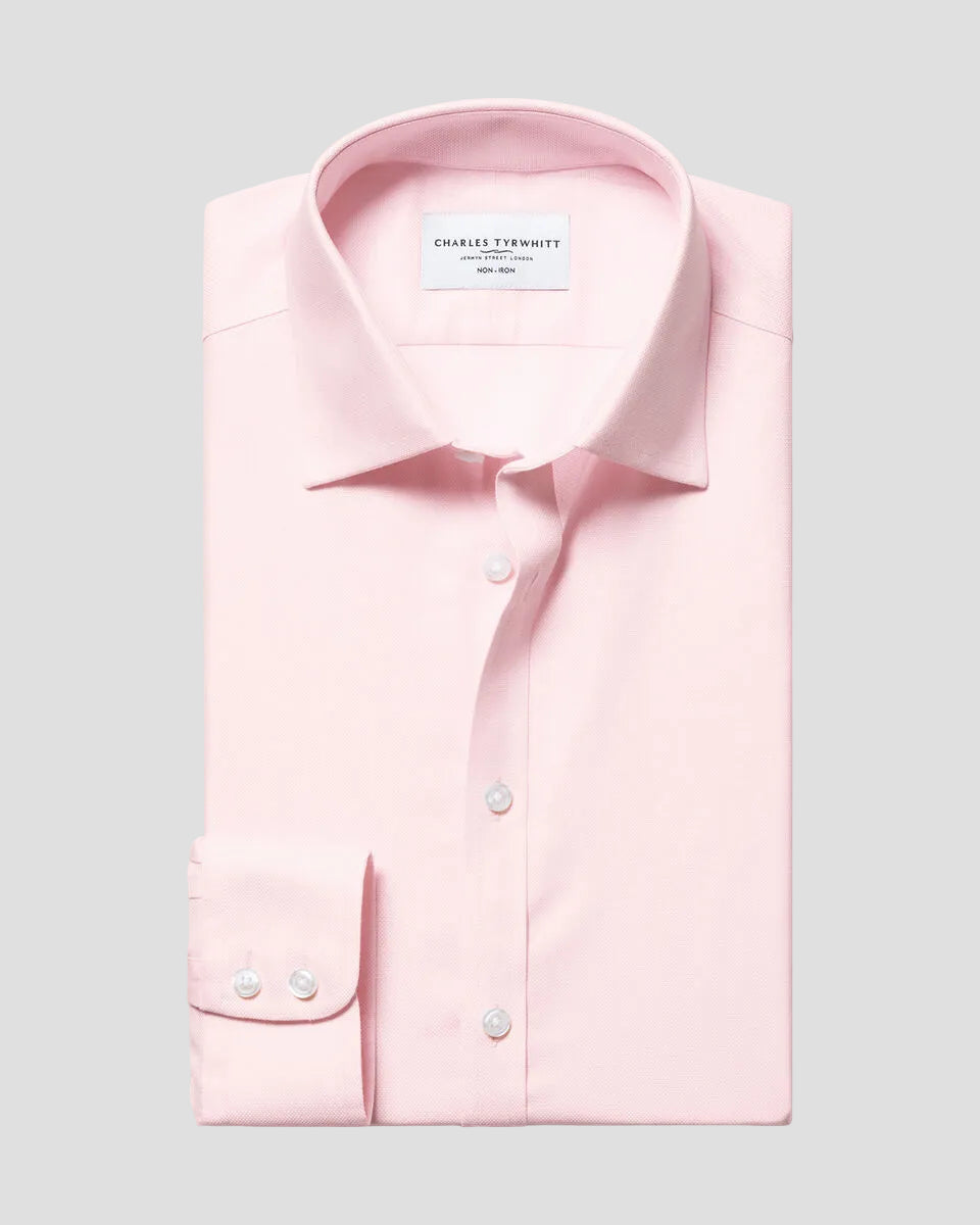 Charles Tyrwhitt Non-Iron Royal Oxford Shirt - Light Pink
