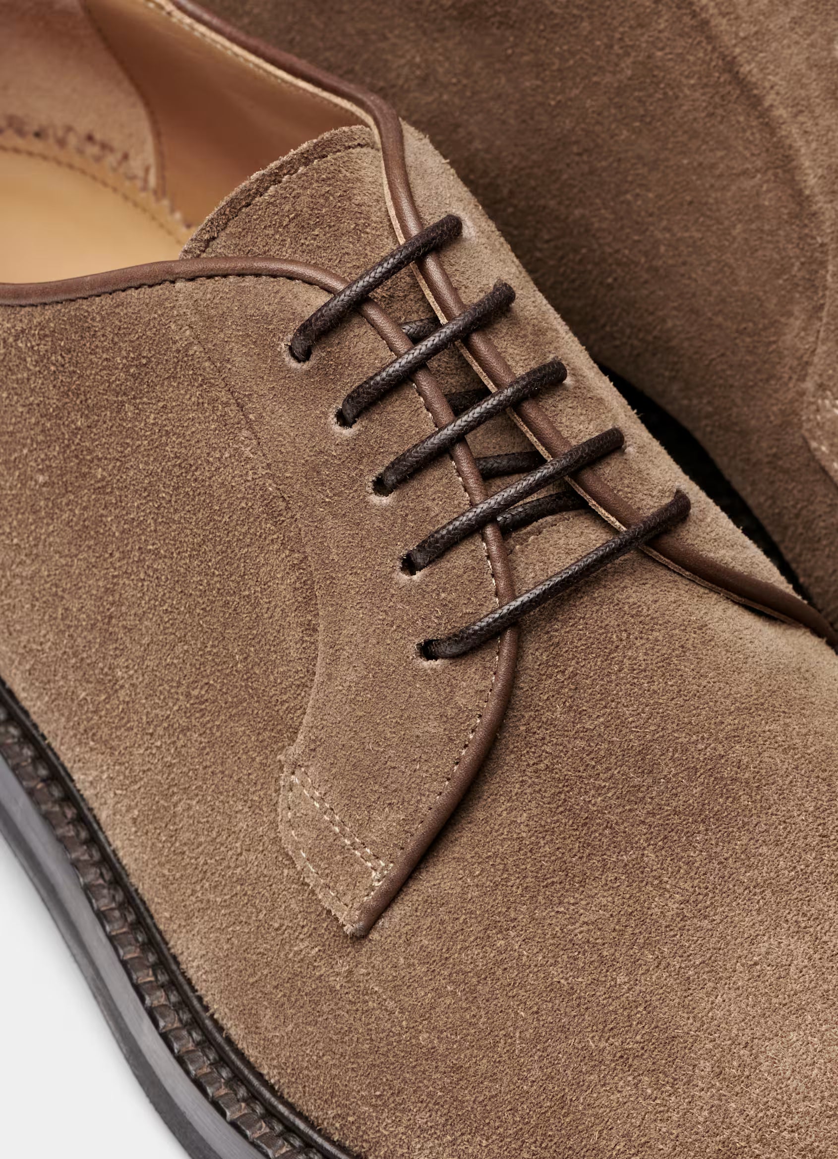 SUITSUPPLY Light Brown Derby – Italian Calf Suede