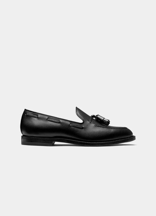 SUITSUPPLY Black Tassel Loafer – Italian Calf Leather - LuxxeCoast