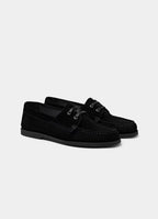 SUITSUPPLY Black Boat Shoe – Italian Calf Suede