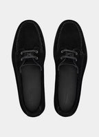SUITSUPPLY Black Boat Shoe – Italian Calf Suede