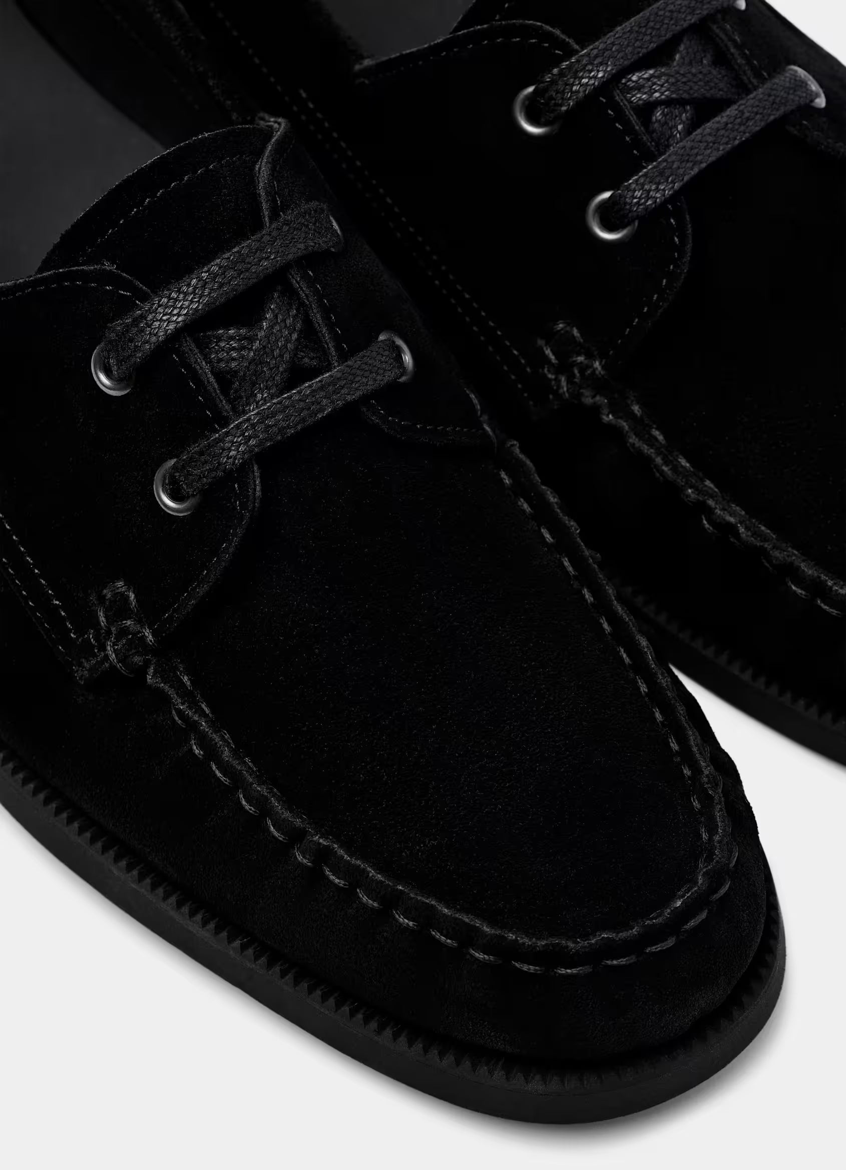 SUITSUPPLY Black Boat Shoe – Italian Calf Suede