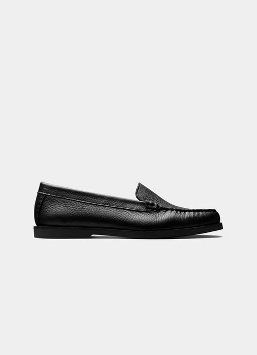 SUITSUPPLY Black Loafer – Deer Leather - LuxxeCoast