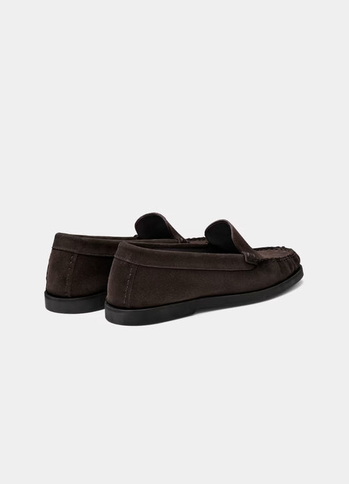 SUITSUPPLY Dark Brown Loafer – Suede - LuxxeCoast