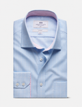 Hawes & Curtis Slim Fit Blue & White Grid Check Non-Iron Shirt